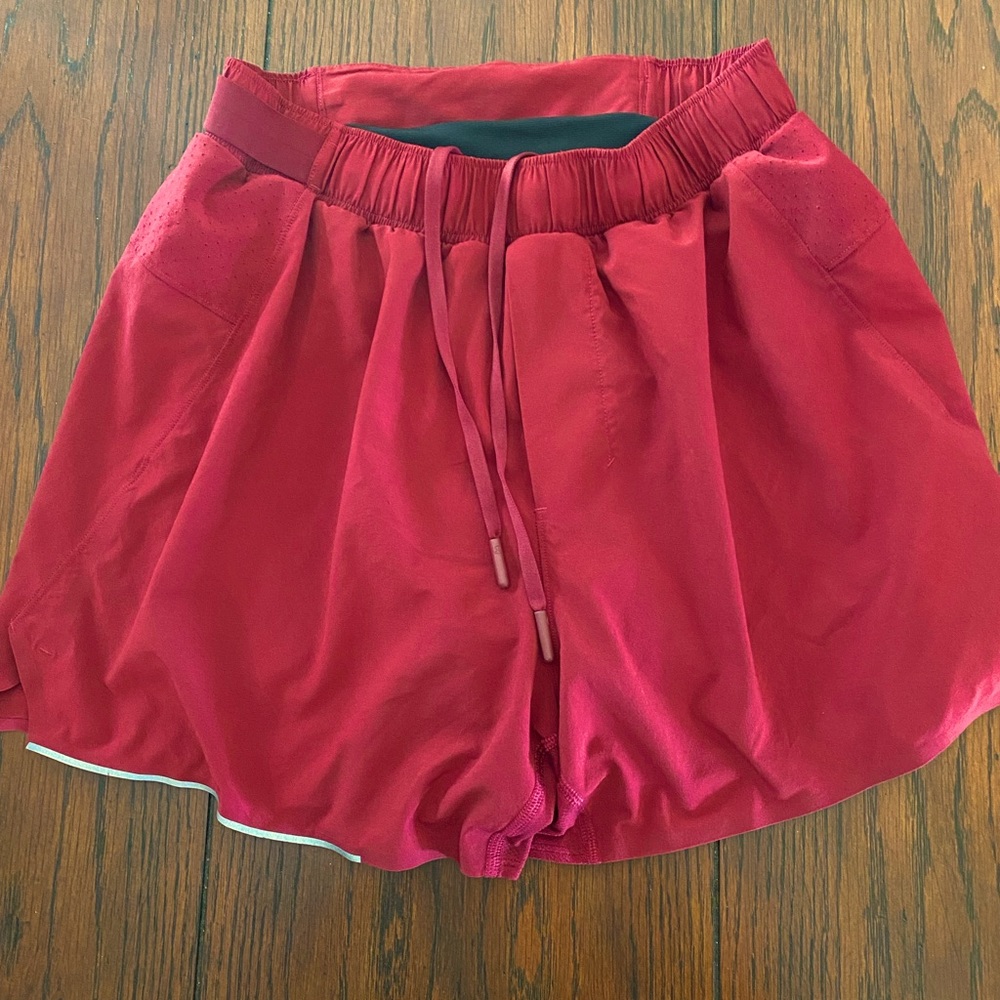 Mens lululemon running shorts. Red. 4” inseam